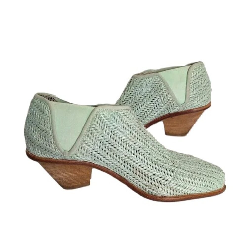 Anthropologie Western Low Boot Ankle MATT BERNSON‎ Marlow Raffia Woven Boho 9